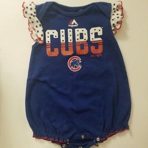 Cubs baby girls outfit Cubs baby girl one piece Chicago baseball NWOT 6/9M